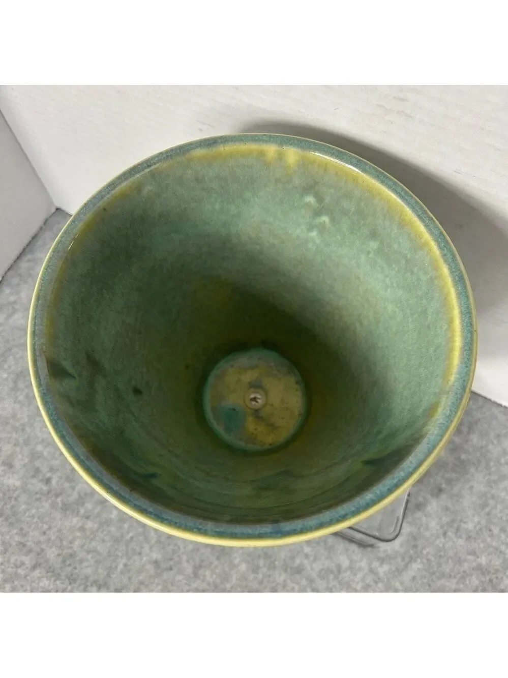 Crate and Barrel Ceramic Planter Green Made in Thailand 7x6” NWT